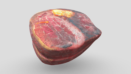 CC0 - Well Done Cooked Steak - low poly PBR 3d model