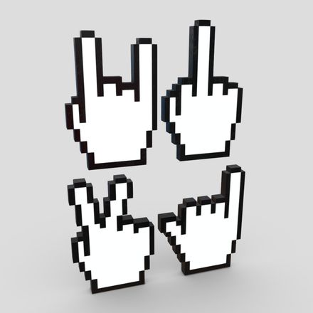 Cursor Hand Pack 2 - low poly PBR 3d model