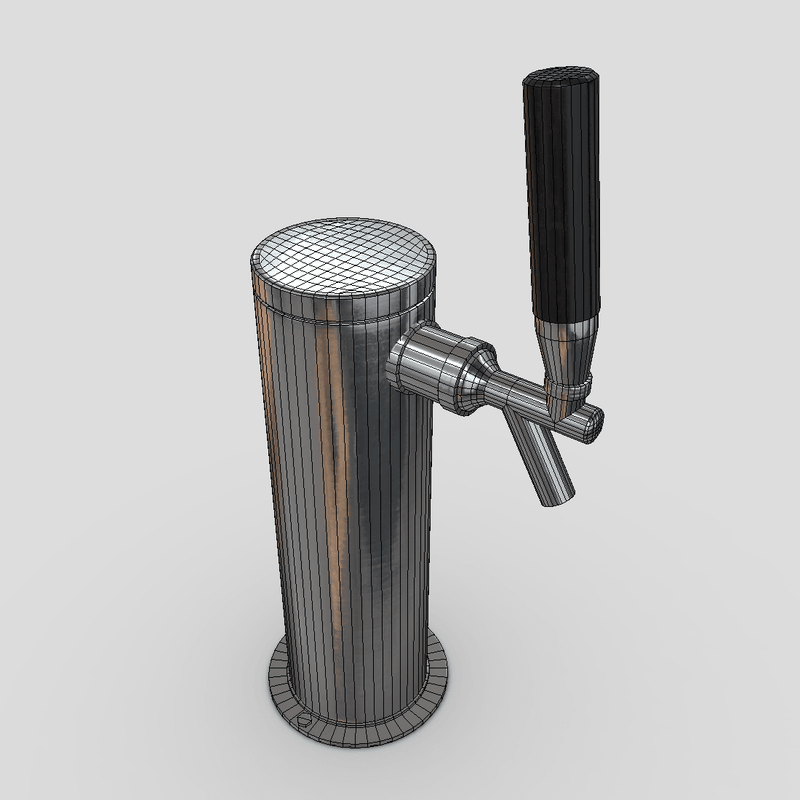CC0 - Beer Tap - low poly PBR 3d model
