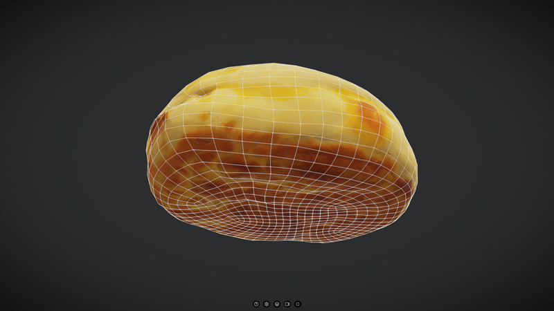 Cheese Flatbread - low poly PBR 3d model