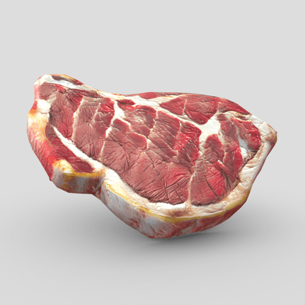 Medium Cooked Steak - low poly PBR 3d model