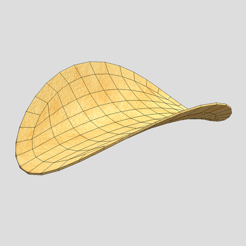 Potato Chip - low poly PBR 3d model