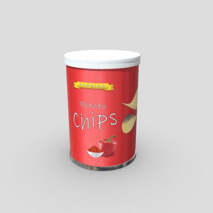 CC0 - Potato Chips Tube 2 - low poly PBR 3d model