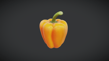 Bell Pepper - Yellow - low poly PBR 3d model