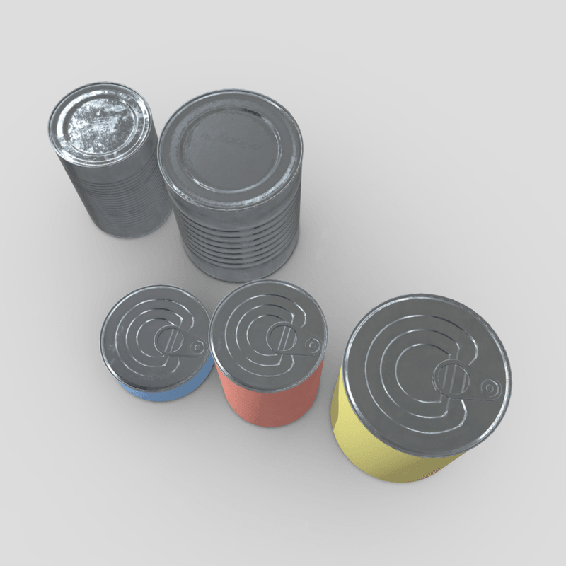 Tin Can Pack - low poly PBR 3d model