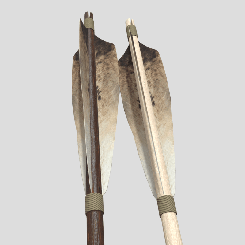 Wooden Arrow 1 - low poly PBR 3d model