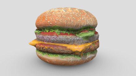 CC0 - Hamburger - low poly PBR 3d model