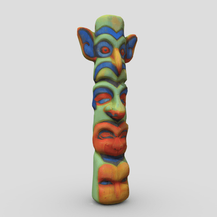 Totem Pole 2 - low poly PBR 3d model