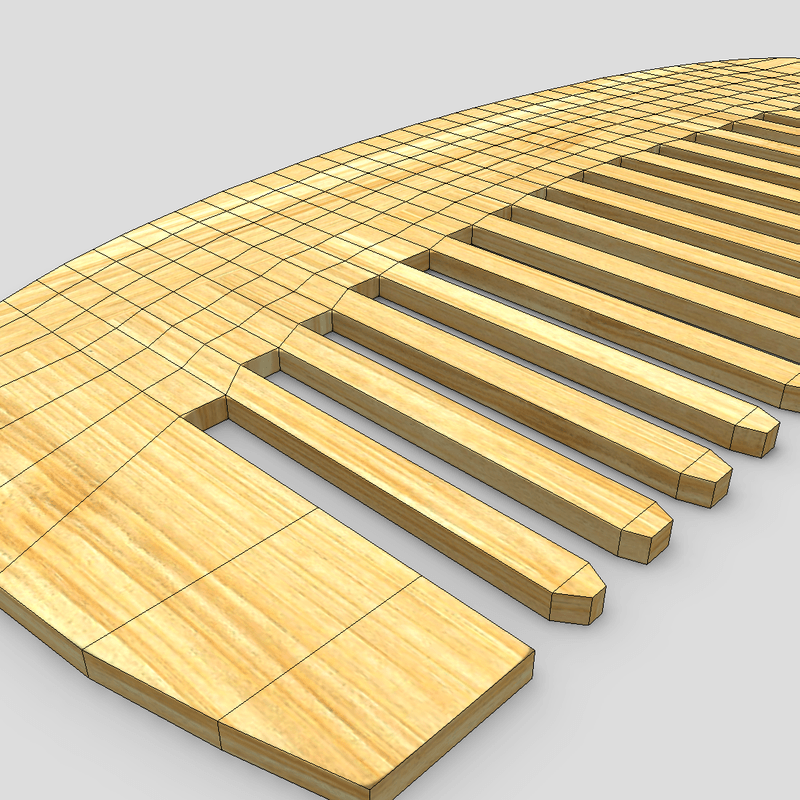 CC0 - Hair Comb 6 - low poly PBR 3d model