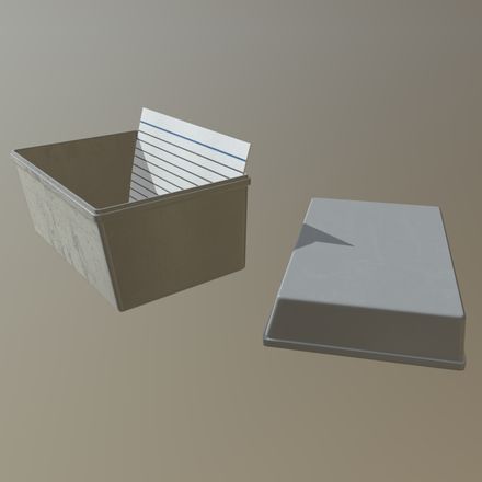 Notecard box - low poly PBR 3d model