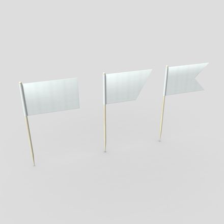 Tooth Pick Flags - low poly PBR 3d model