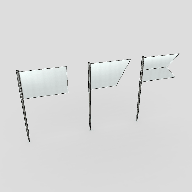 Tooth Pick Flags - low poly PBR 3d model
