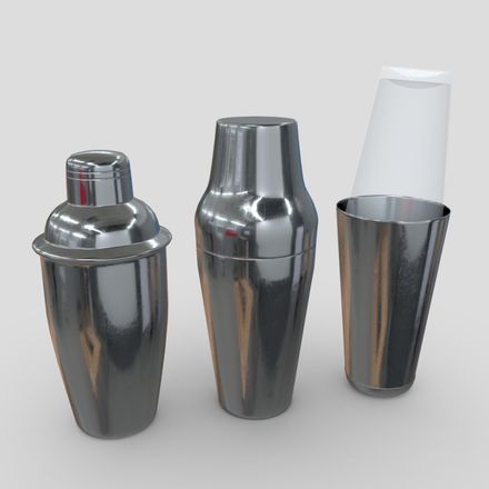 Cocktail Shaker Pack - low poly PBR 3d model