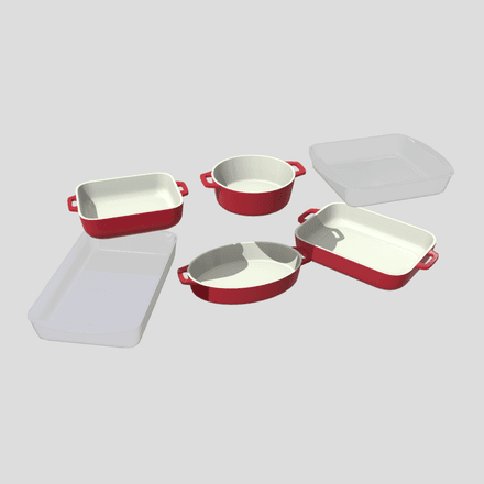 Baking Dish Pack - low poly PBR 3d model