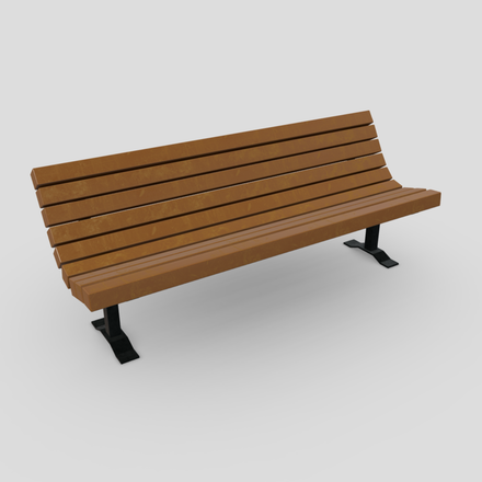 Bench 6 - low poly PBR 3d model