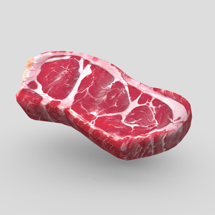 Raw Steak 2 - low poly PBR 3d model