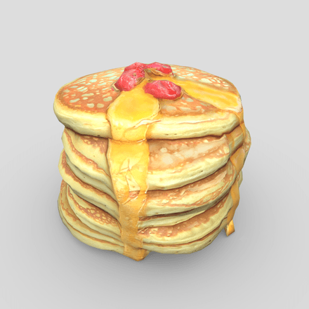 Pile of Pancakes - low poly PBR 3d model