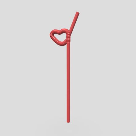 Drinking Straw 2 - low poly PBR 3d model