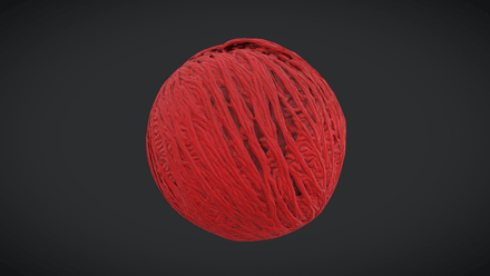 Yarn Ball - Red - low poly PBR 3d model