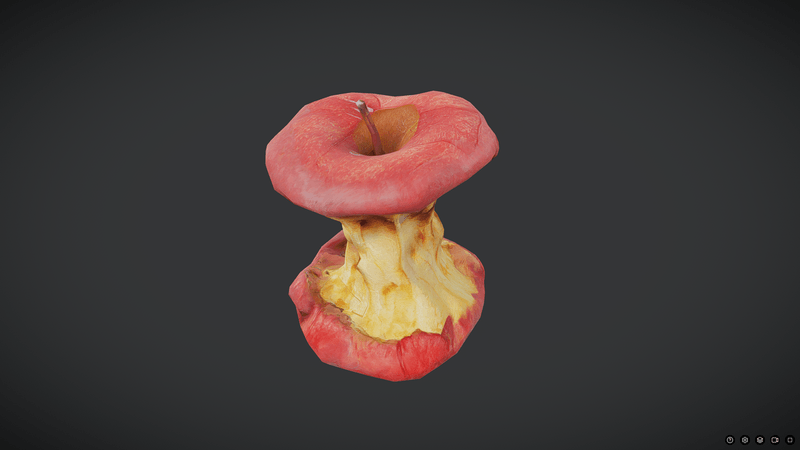Rotten Apple Core - low poly PBR 3d model