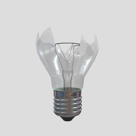 Light Bulb Broken - low poly PBR 3d model