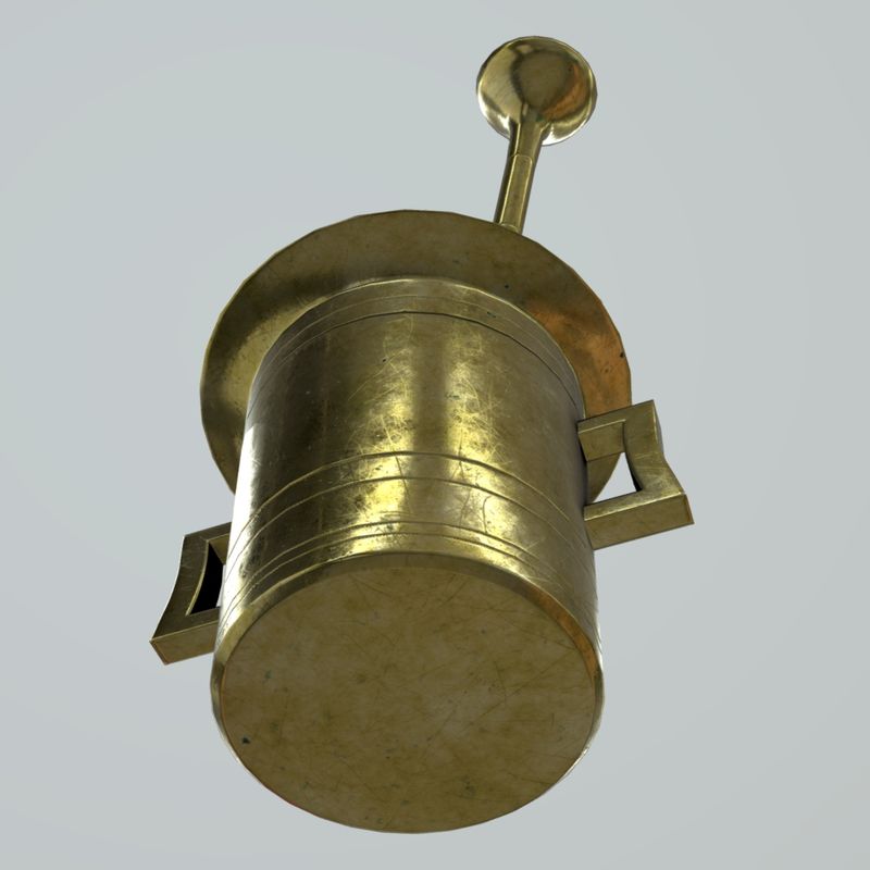 Mortar and Pestle 3 - low poly PBR 3d model