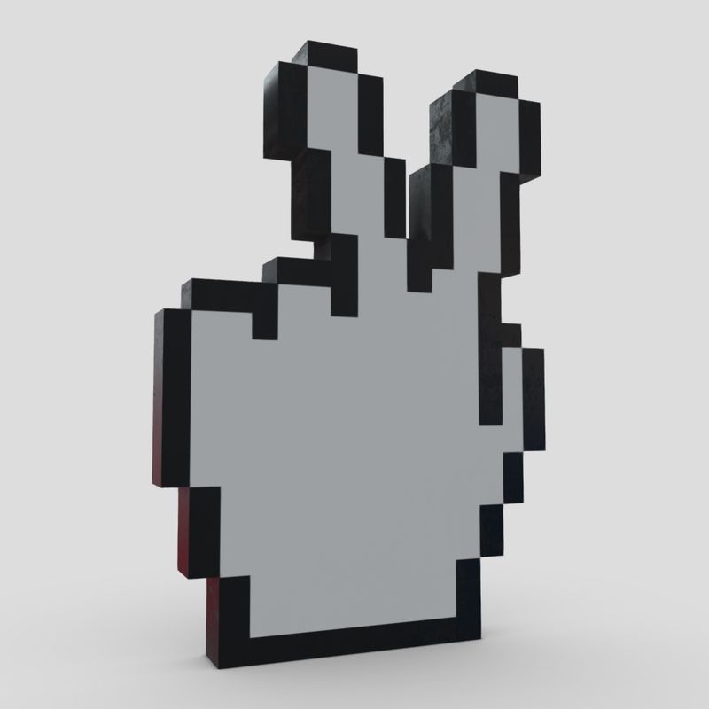 Cursor Hand 7 - low poly PBR 3d model