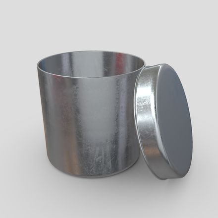 CC0 - Tin Can Box - low poly PBR 3d model