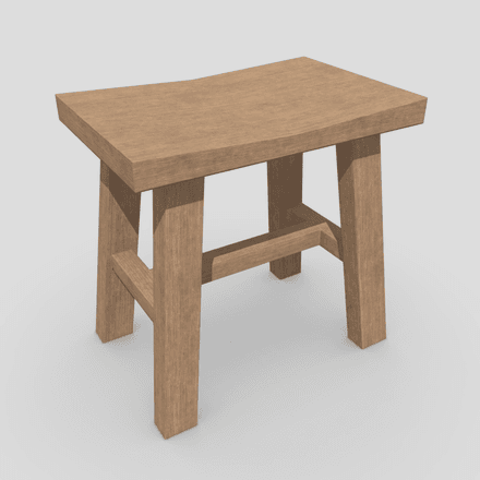 Stool 7 - low poly PBR 3d model