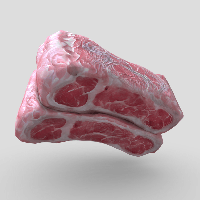 Raw Meat 3 - low poly PBR 3d model