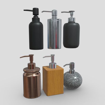 Soap Dispenser Pack - low poly PBR 3d model