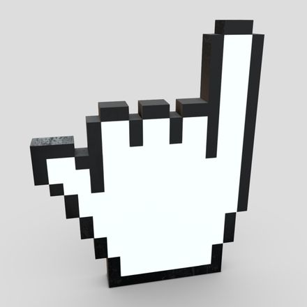 Cursor Hand 8 - low poly PBR 3d model