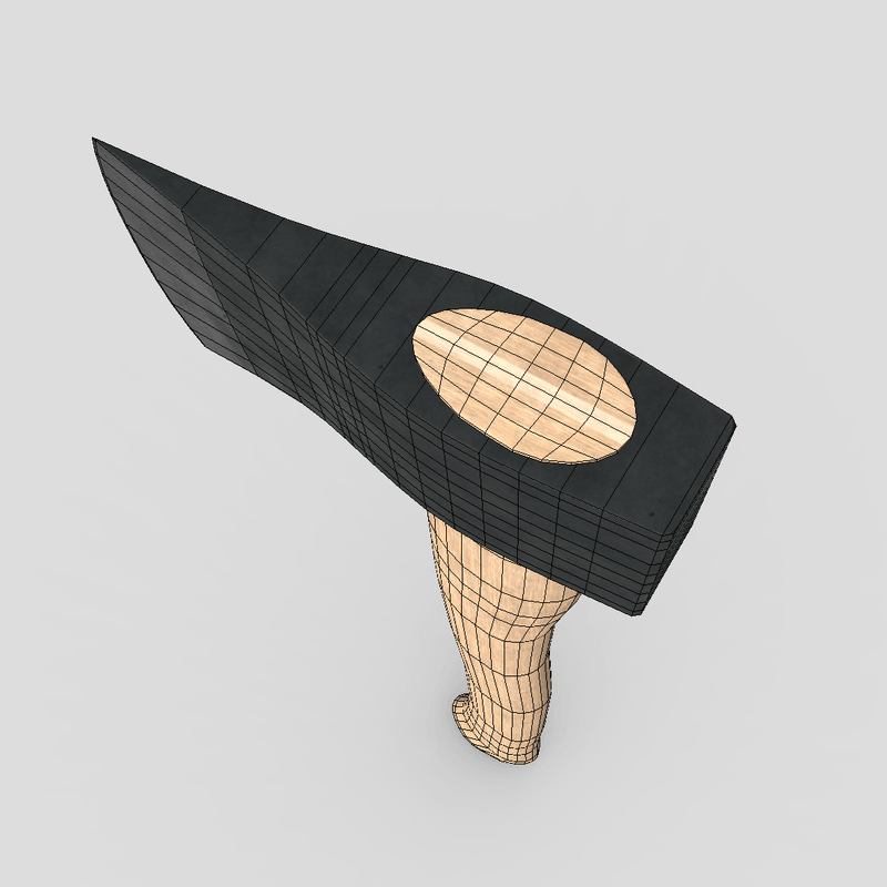 Hatchet 2 - low poly PBR 3d model