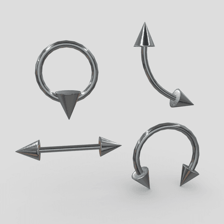 Piercings 2 - low poly PBR 3d model