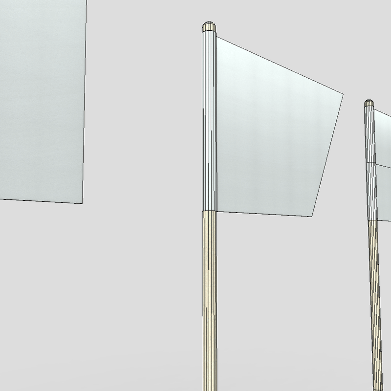 Tooth Pick Flags - low poly PBR 3d model