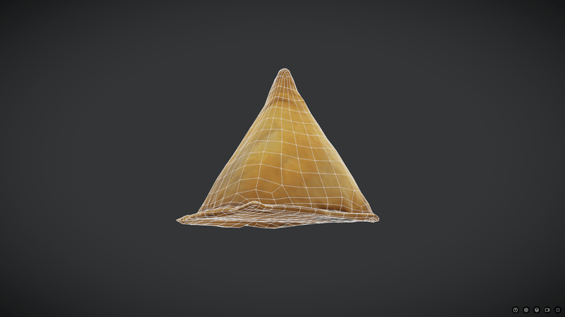 Samosa - low poly PBR 3d model