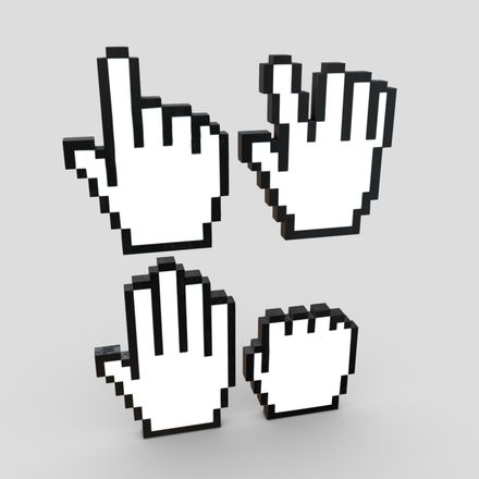 Cursor Hand Pack - low poly PBR 3d model