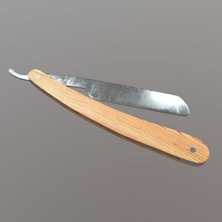 Straight Razor - low poly PBR 3d model