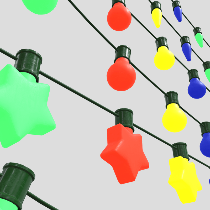 Fairy Lights Pack - low poly PBR 3d model