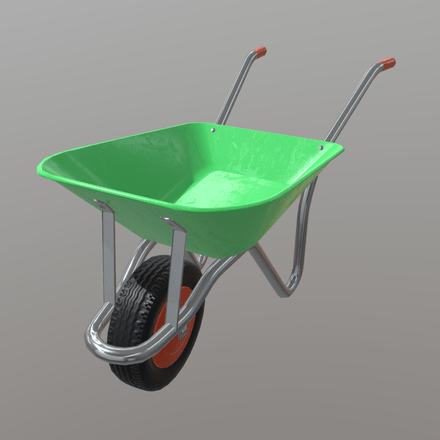 CC0 - Wheelbarrow - low poly PBR 3d model