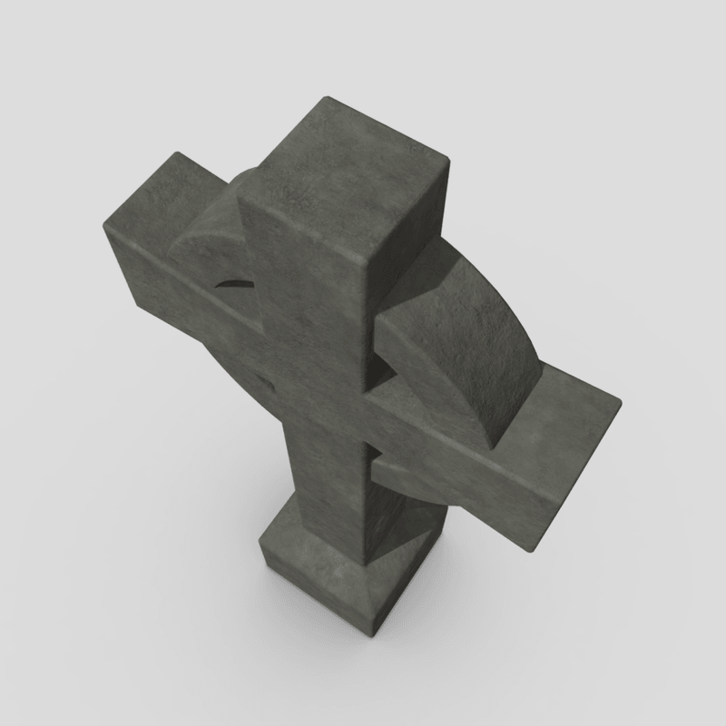 Tombstone Cross - low poly PBR 3d model