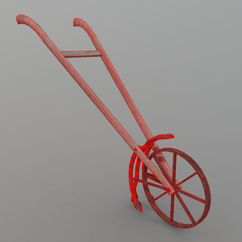 Cultivator - low poly PBR 3d model