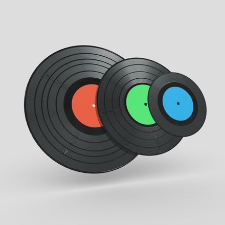 Vinyl Record Pack - low poly PBR 3d model