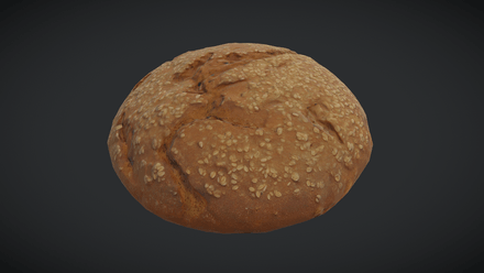 Oat Bread - low poly PBR 3d model