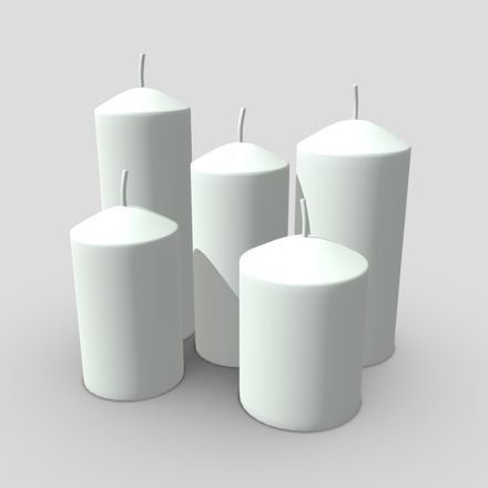 Candle Set - low poly PBR 3d model