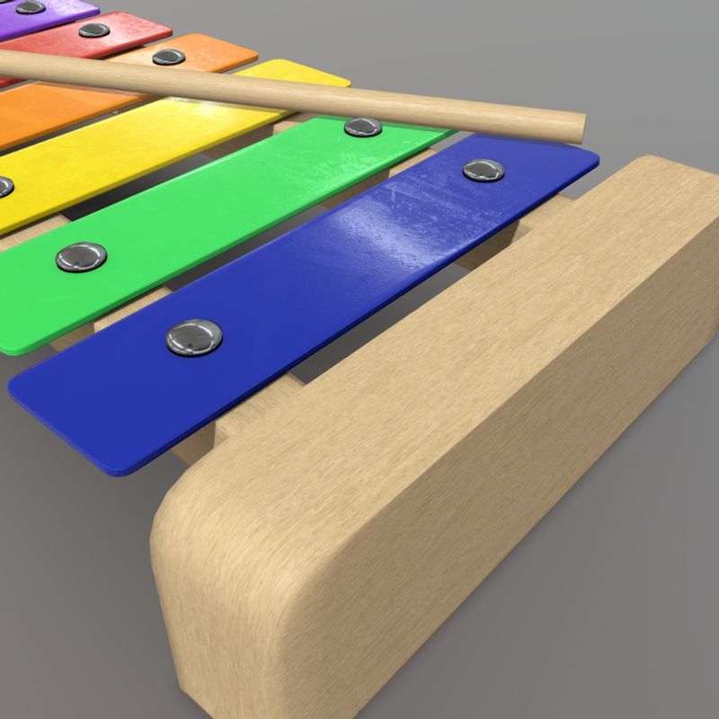 Xylophone - low poly PBR 3d model
