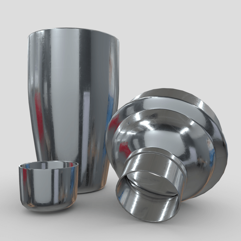 Cocktail Shaker Open - low poly PBR 3d model