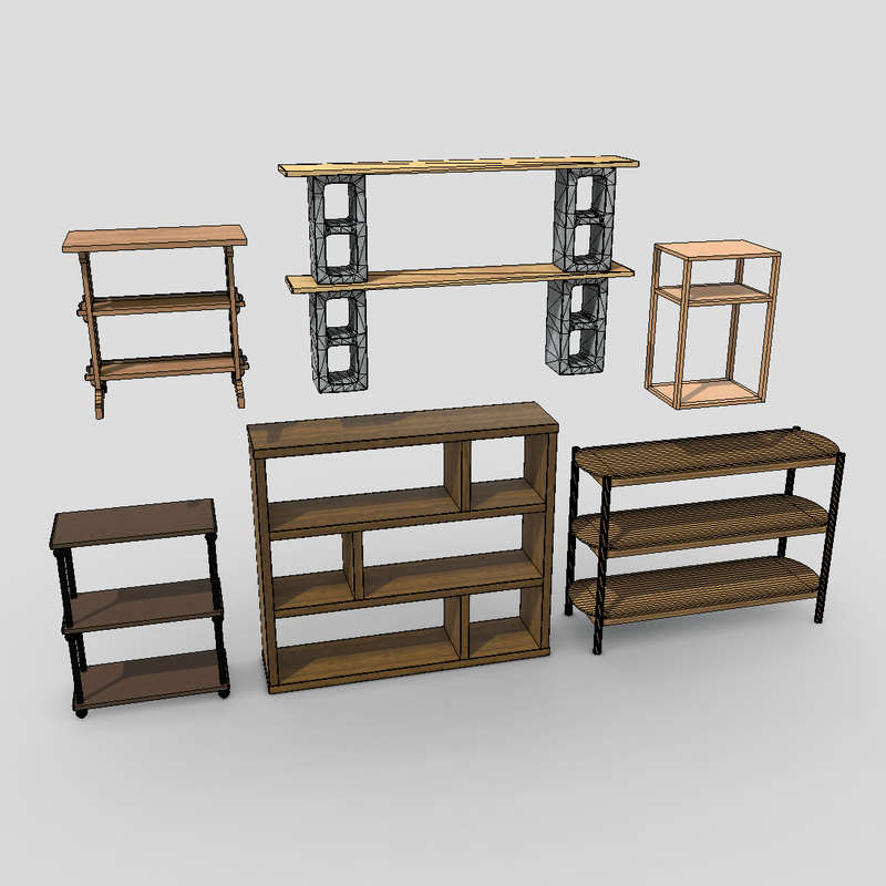 Shelf Pack - low poly PBR 3d model