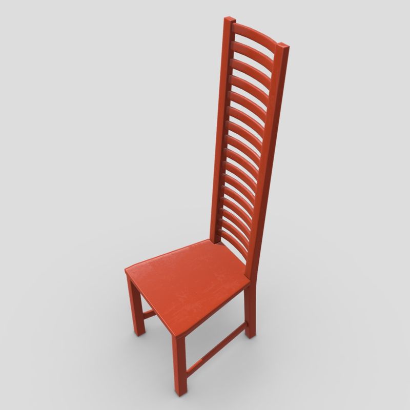Chair 7 - low poly PBR 3d model