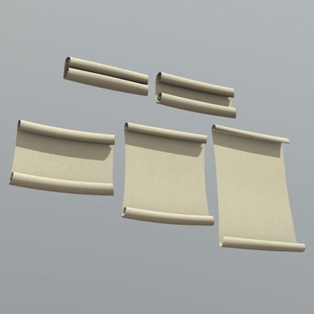 Paper Scroll - low poly PBR 3d model